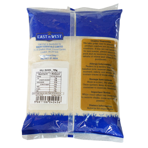 East n West Idli Rava 1Kg Back