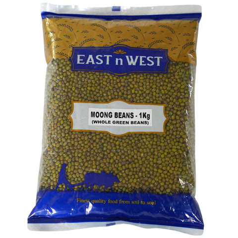East n West Moong Beans (Whole Green Beans) 1Kg Front