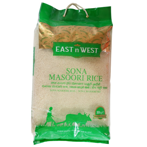 East n West Premium Sona Masoori Rice 10Kg Bag Front