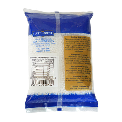 East n West Sabudana Sago Seeds 500g Back
