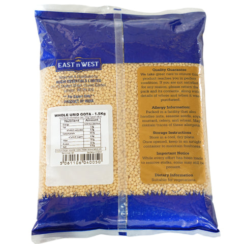 East n West Whole Urad Gota 1.5Kg Back
